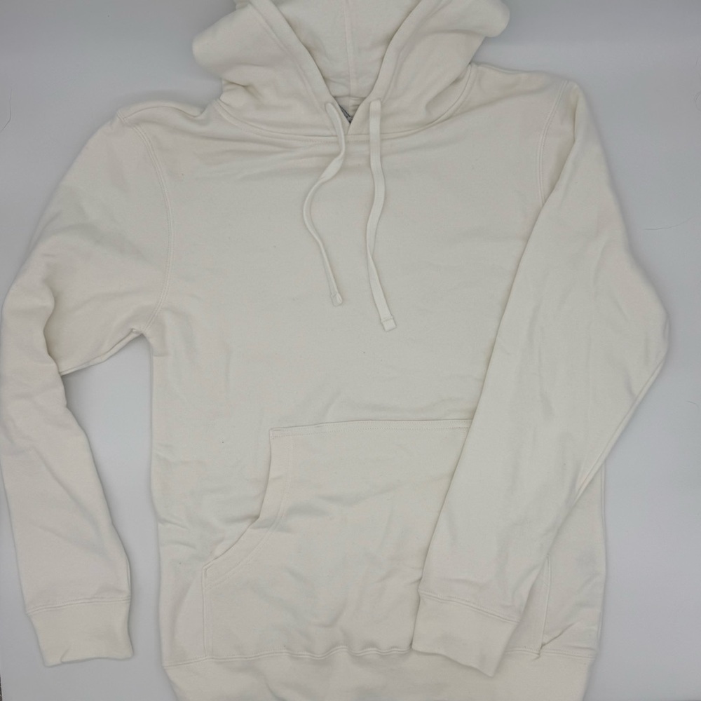 Women's Cream Pullover Hoodie with Kangaroo Pocket
